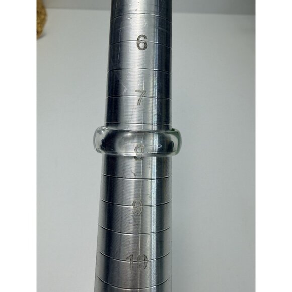 Murano Glass Ring Green Gold Flecks Rectangular Statement Ring Size 8 Pretty - Picture 3 of 10